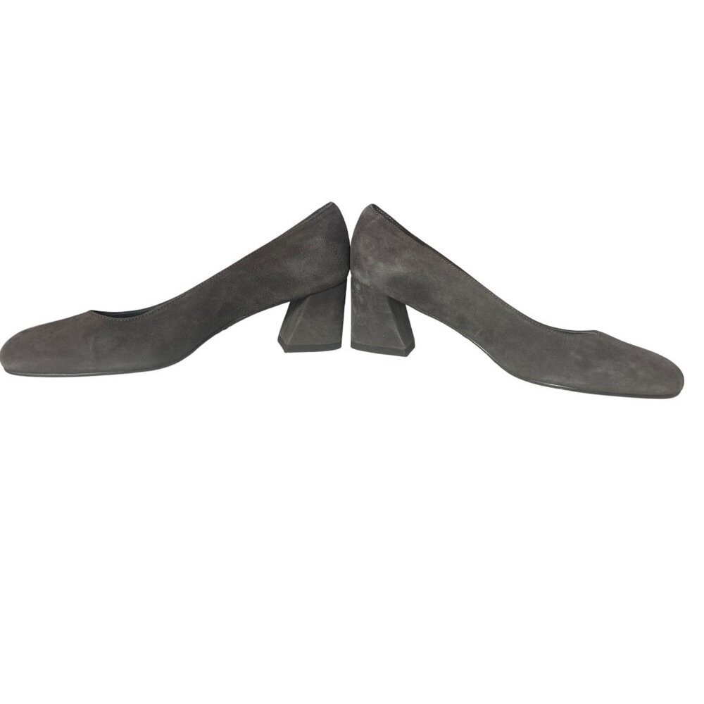 Stuart Weitzman Womens Gray Suede Block Heel Pumps Size 5 M Workwear Classic - Picture 6 of 8
